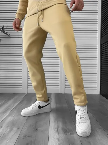 Trening barbati slim fit mustar Pantaloni + Hanorac K018 K16